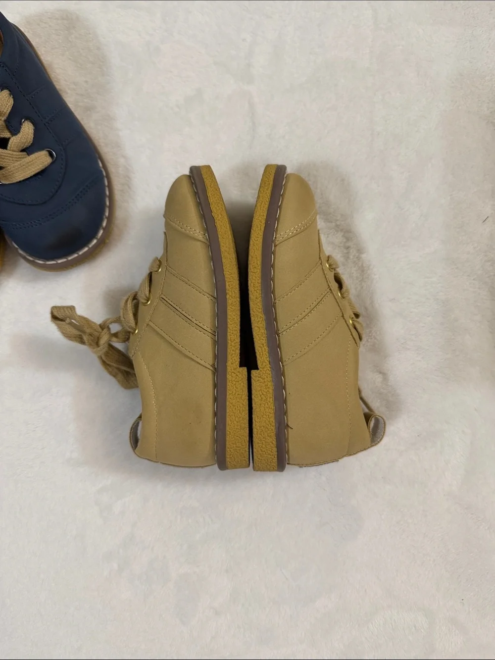 2 pair of boys oxford dress shoes navy blue and tan size 7